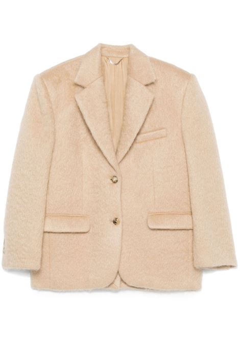 Blazer con effetto spazzolato in beige Magda Butrym - donna